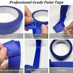 4 Rolls Blue Painters Tape, 0.94in x 22yd, Perfect for Crafts and Wall Painting