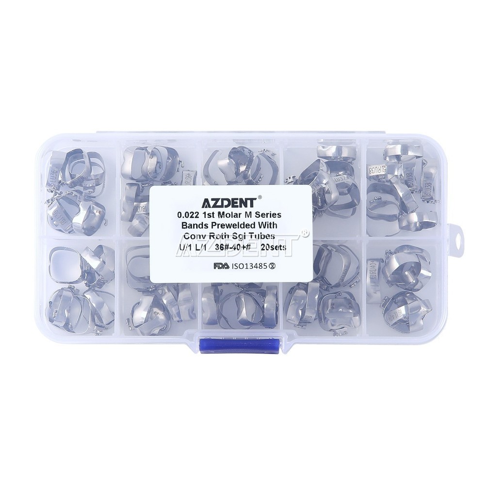 AZDENT Dental Ortho Bands w+ Buccal Tube 1st Molar Roth MBT 022″/Kids Space Kit