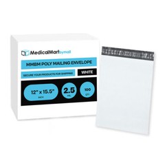 100 PCS 12×15.5 WHITE POLY MAILERS ENVELOPES BAGS 12 x 15.5 – 2.5MIL