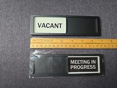 Sliding Office Door Signs Lot Of 2 Meeting In Progress Vacant Office Signs NEW