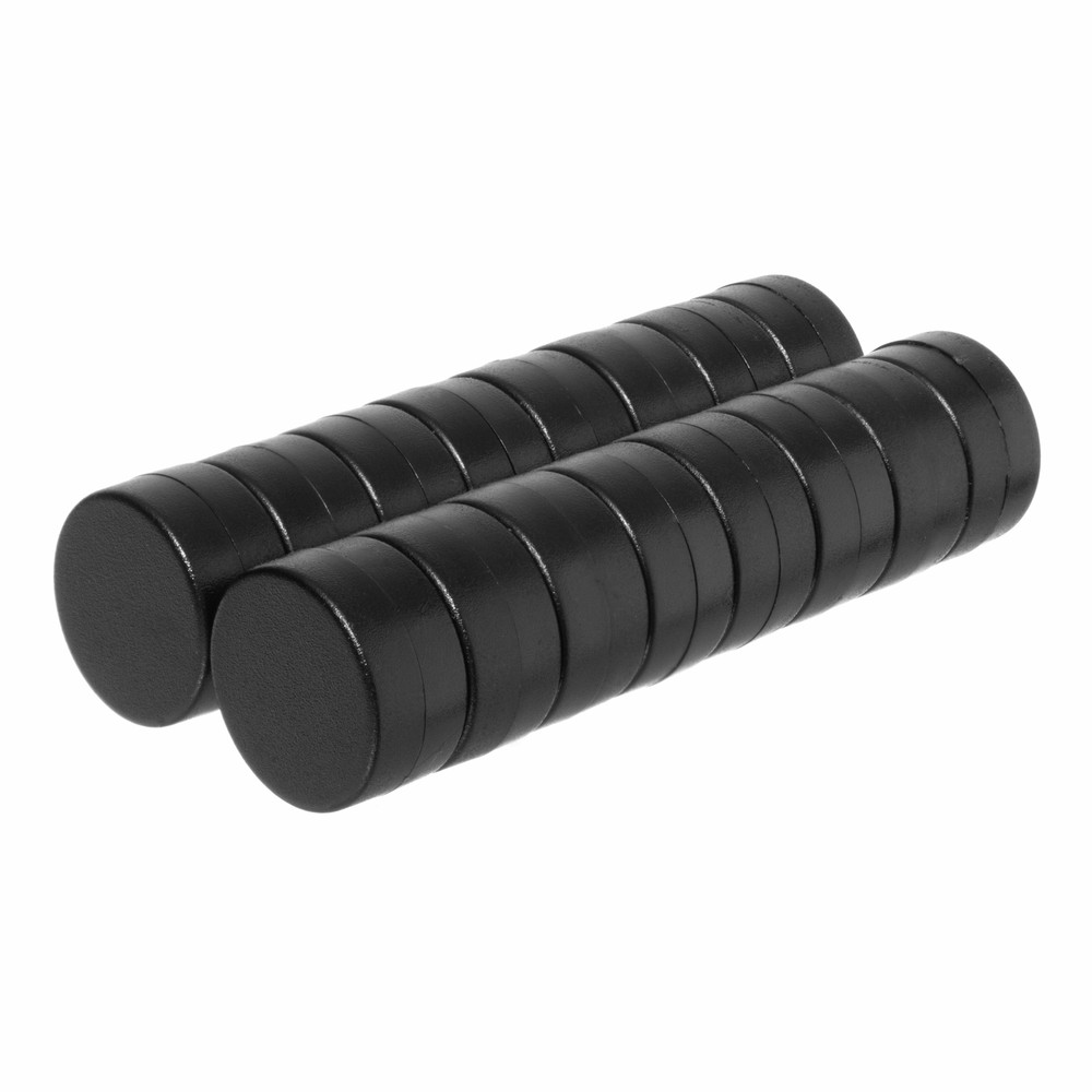 1/2 x 1/4 Inch Rare Earth Magnets N52 with Black Plastic Coating (16 Pack)