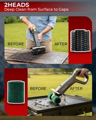 Saker Electric Grill Brush with 450 RPM & LED Light | Tangle-Free Grill Clean…