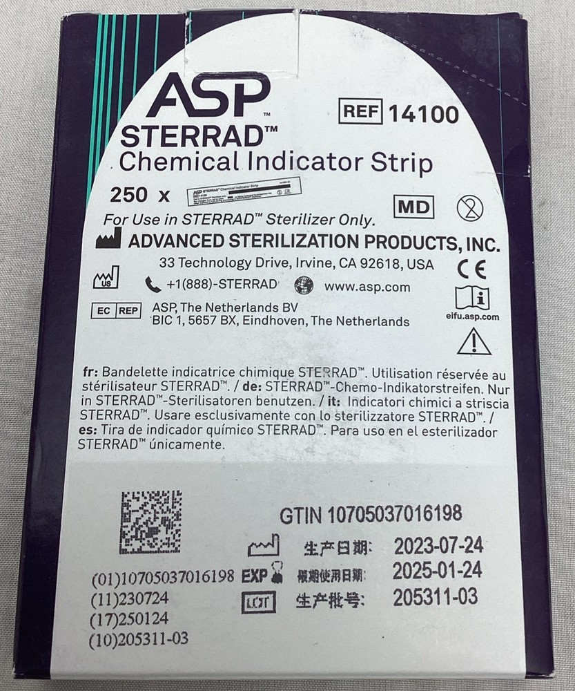 Box Of 250 Strips – ASP STERRAD 14100 Chemical Indicator Sterile Strips