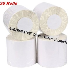36 Rolls Direct Thermal Shipping Labels 4×6 450/Roll For Zebra Eltron 2844 ZP450