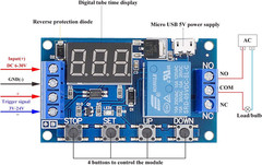 [2 Pack] DC 6-30V Timer Relay Programmable Delay Relay Module Cycle Timer with L