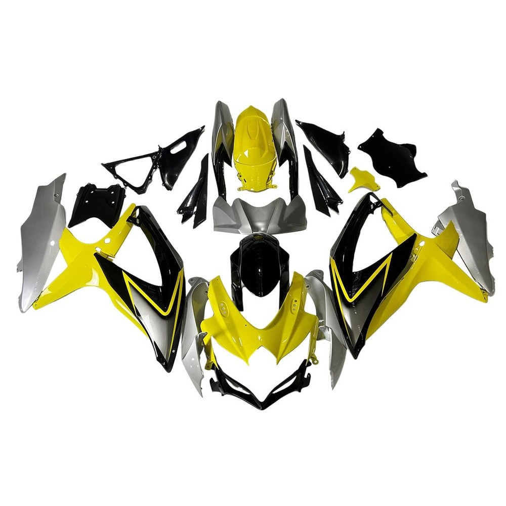 Glossy Yellow Gray ABS Fairing Kit Suzuki GSXR600 GSXR750 K8 2008-2010