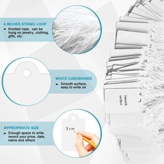 220 Pack White Price Tags with String Attached Marking Price Tags Price Labels D