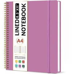 Spiral Bound Notebook College Ruled Journal 8.5×11 Inches A4 Size with Plastic
