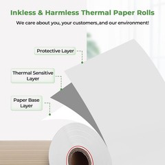 High-Quality 2 1/4″ x 85ft Thermal Receipt Paper Rolls – 50 Count, Biodegradable