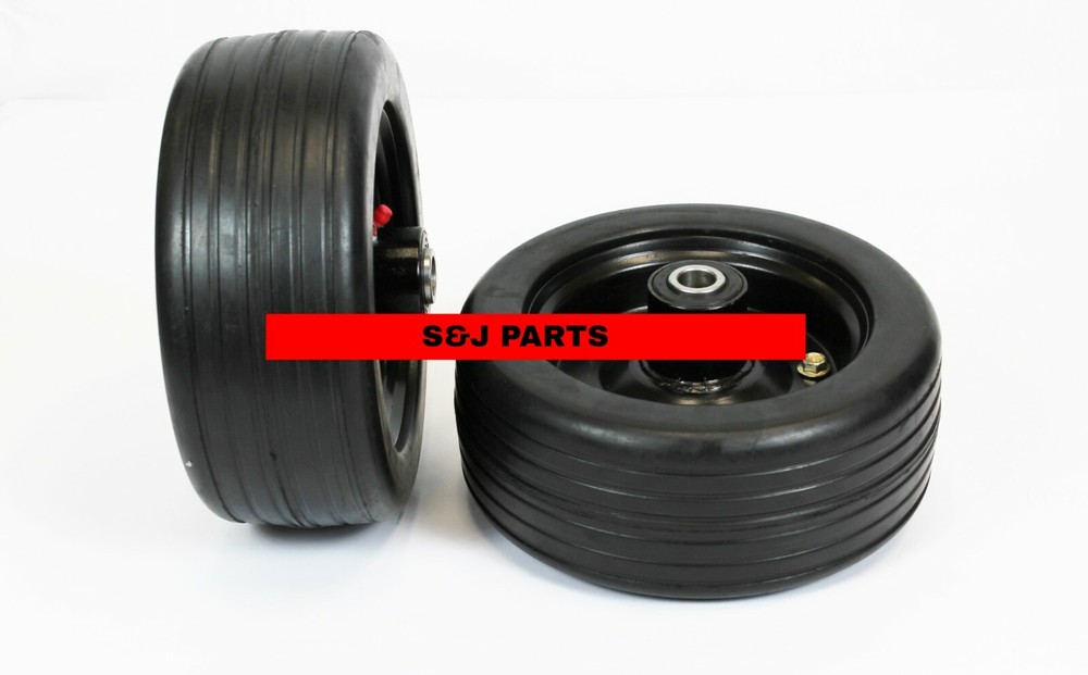 10″ x 4″ Finish Mower Wheel/Solid Molded- Bushing and Bearings- Fits 3/4″ Axle