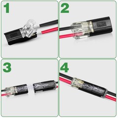 20/50pcs Double-Wire Plug-in Connector Led Light Strip Fast Connectors with 2Pin