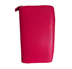 Filofax Red Saffiano Personal Compact Zip Organizer Leather Cash Budgeting