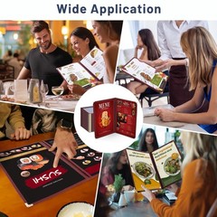 WeChef 30 Pack Restaurant Menu Covers 8.5″x14″ Double Fold 2 Pages 4 Views Cafe