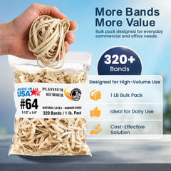 Bulk 5 Pounds – Platinum Rubber Bands #26644 Postal Size #64 (3-1/2 x 1/4″)