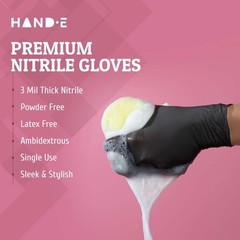 Black Nitrile Disposable Gloves Latex Free Bbq Tattoo Hair Dye Cooking Mechanic