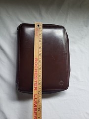Franklin Covey 7-Ring Classic Zip Planner Office Binder Vintage Brown Leather