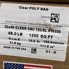 Asbestos Disposal Bag, Clear Non-Printed Contractor Bag, Perforated, Multi-Size