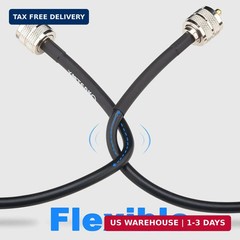 RG8x Jumper PL259 6ft, RG-8x Coax Cable 6 Foot 2-Pack, CB Radio Coax Cable UHF M