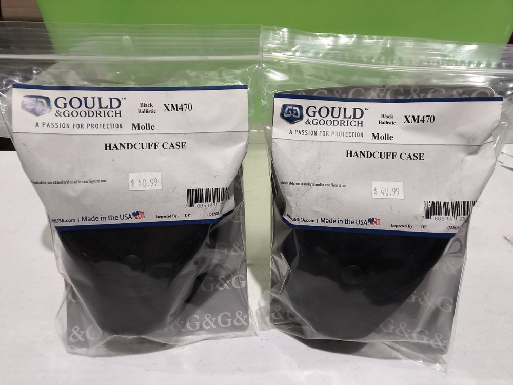 Lot of (2) Gould & Goodrich XM470 Nylon Handcuff Case, ASP, Black Molle