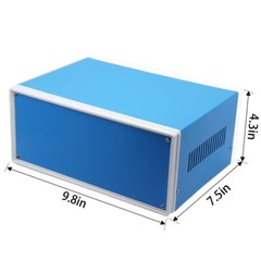 Electronic Enclosures Blue Metal Enclosure Project Case DIY Box Junction Case