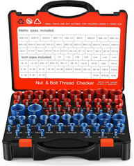 66 Pcs Nut and Bolt Thread Checker – 34 Standard & 32 Metric, Detachable Bolt Si