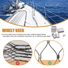 320 Pcs Aluminum Crimping Loop Sleeve 8 Sizes Wire Rope Sleeves Ferrules Kit