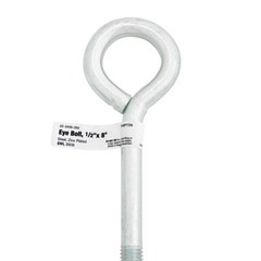 Hampton 1/2 in. X 8 in. L Zinc-Plated Steel Eyebolt Nut Included (Pack of 10)