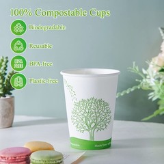 240 Count 12 Oz Compostable Paper Cups Biodegradable Disposable Paper Coffee Cup