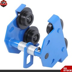 1100lbs/0.5 Ton Load Push Beam Trolley Manual Trolley 55-135mm Adjustable Blue