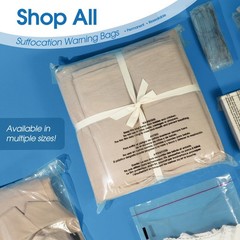 Spartan Industrial – 14” X 20” (100 Count) Self Seal Clear Poly Bags with Suffoc