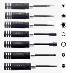 7PCS Hex Screw Driver Set – H1.5, 2.0, 2.5mm Hex, 4.0, 5.5mm Spanner, 0#, 1# …