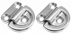 Two Marine Grade Stainless Steel Folding Pad Eye 1/4″ Sliver