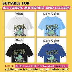KOALA Direct to Film 8.5×11 DTF Transfer Paper Film 50 Sheet Dark T-shirt Fabric