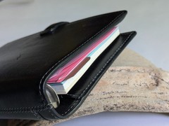 Filofax Holborn Personal Bible Size Black Full Grain Buffalo Leather Used