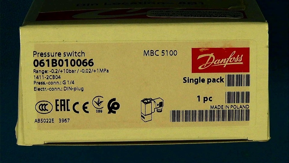 DANFOSS MBC5100 061B010066 Pressure Switch