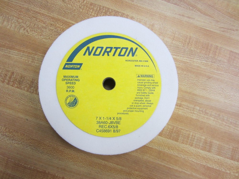 Norton 38A60-J8VBE Grinding Wheel 7″ x 1-1/4″ x 5/8″