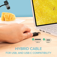 USB Digital Microscope 250x 2MP Camera with Flexible Arm Stand for Windows Mac