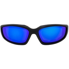 Birdz Eyewear Oriole Padded Riding Sunglasses Gloss Black Frames Blue Lenses