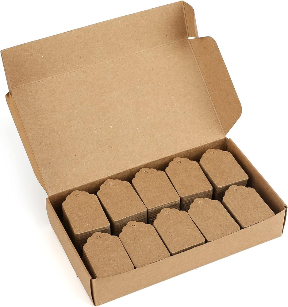 1000Pcs Price Tags, Brown Clothing Tagsfor Retail, Small Kraft Blank Tag for Lab