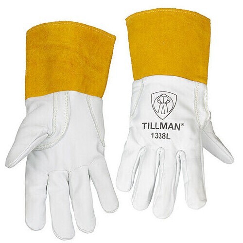 Tillman 1338 Top Grain Pearl Goatskin Leather TIG Welding Gloves 4″ Cuff S-XL