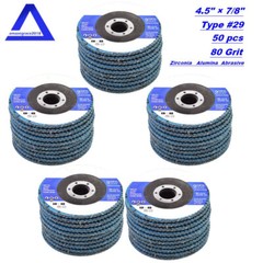 50Pack 4-1/2″×7/8” 80 Grit T29 Premium Zirconia Flap Disc Sanding Grinding