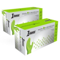 Durable 200 Count Green Nitrile Mechanic Gloves with Diamond Grip – XL Size