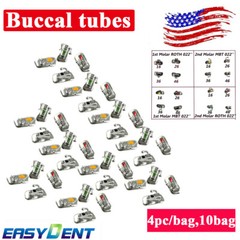 USA 40Pcs/Pk Dental Orthodontic Buccal Tube Roth 022 2ND Molar Bondable Non-Conv