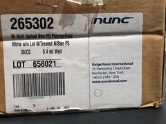 Nunc Cat No 265302 Optical Bottom Plt PolymerBase 30/Case 0.4 ml 96 Well