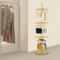 3-Tier Rotatable Round Display Rack for Clothing – Metal Clothes Organizer