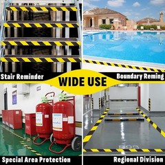 High Visibility Black & Yellow Caution Tape – 6 Rolls