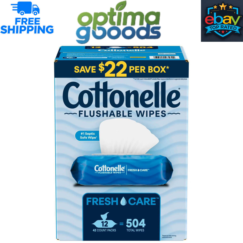 Cottonelle Fresh Care Flushable Wipes, 504 Count – Septic Safe Fresh Clean