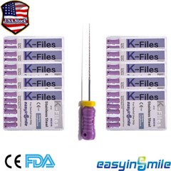 10Pks Dental K Files Endodontic Endo K-Files Root Canal #10 Hand Stainless Steel