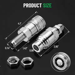 1/2″ Flat Face Skid Steer Hydraulic Quick Connect Coupler Set 1/2″ (#8) JIC Bulk