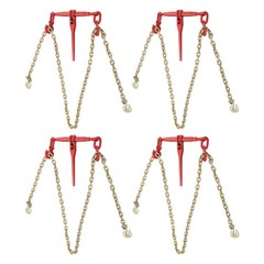 4 Pcs 3/8″-1/2″ Chain and Binder Kit Ratchet Load Binder 10FT Chains Hauling